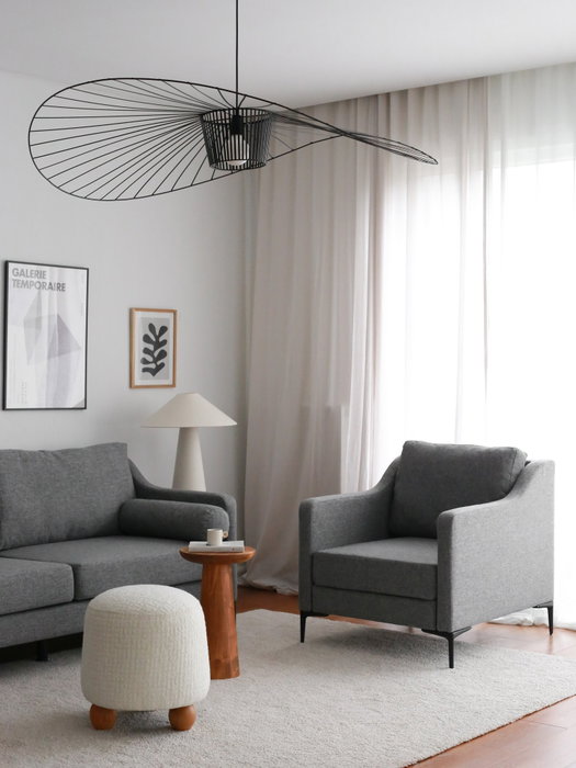 Atelier Del Sofa Nordi Sofá de 3 Plazas con Patas de Metal - Gris